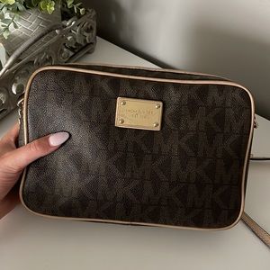 Michael Kors Large Logo Monogram Crossbody Bag